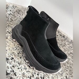 NWT Sorel Waterproof Black Ankle Boots Lug Sole Winter Size 6.5‎